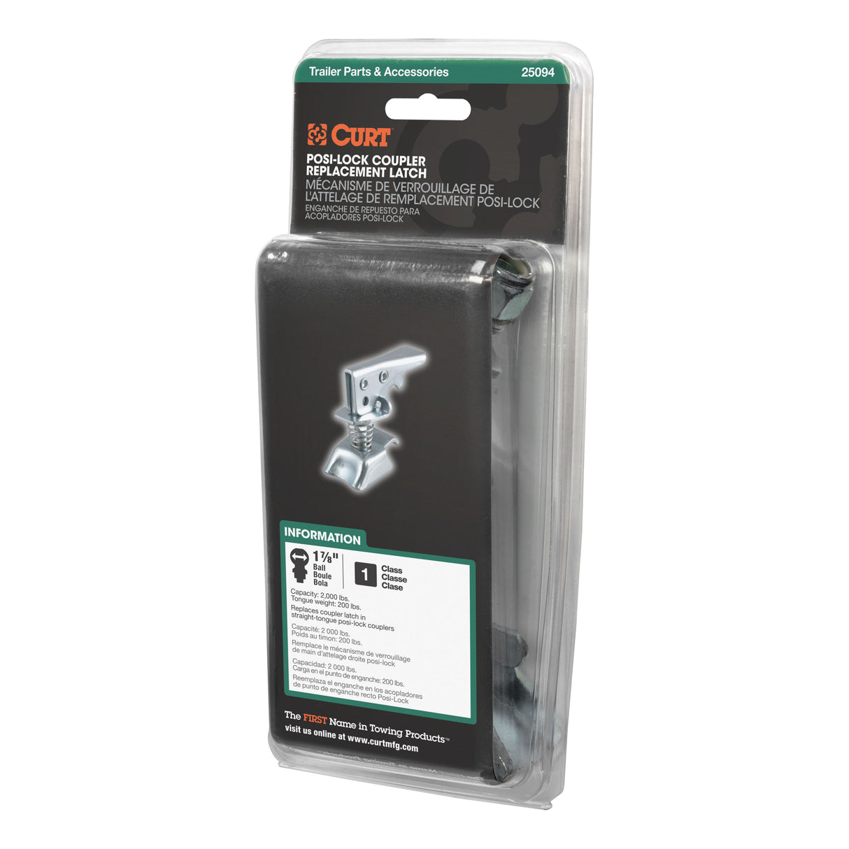 Curt - Replacement 1-7/8" Posi-Lock Coupler Latch for Straight-Tongue Couplers - 25094