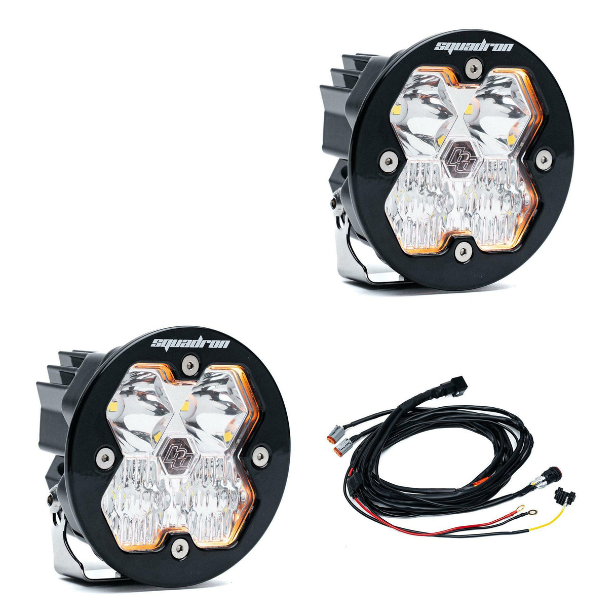 Baja Designs - 58-7803-2 Squadron-R 2.0 Sport Black LED Auxiliary Light Pod Pair (with Harness)