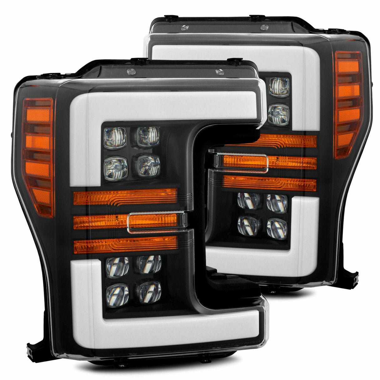 AlphaRex 880102 LED Projector Headlights Plank Style Design Matte Black