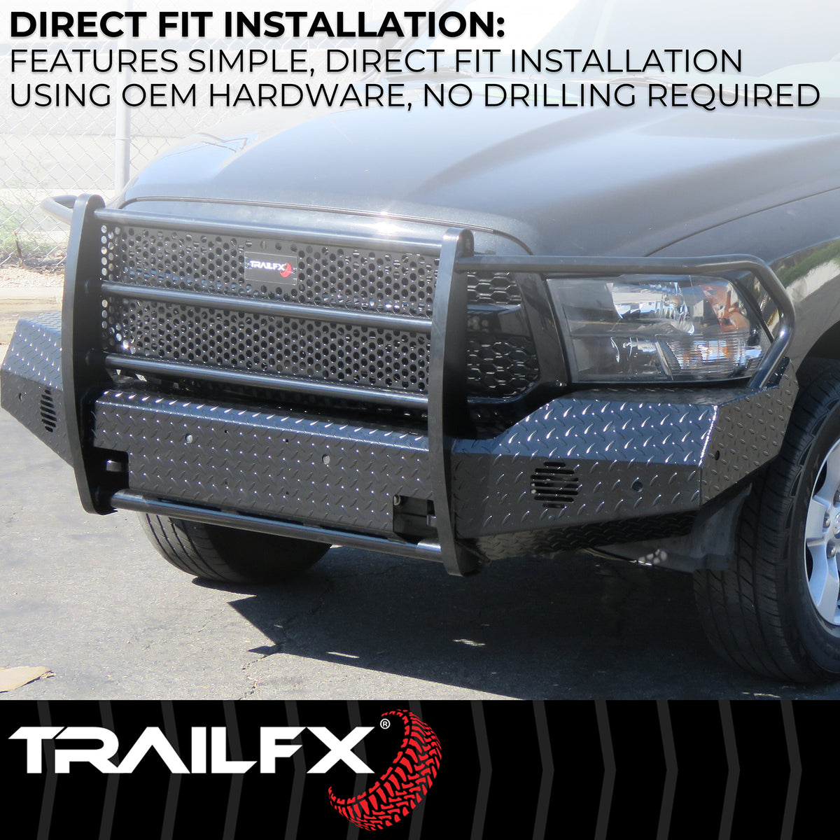 TrailFx - Front Full Replacement Bumper for Ford Superduty (FX3002A)