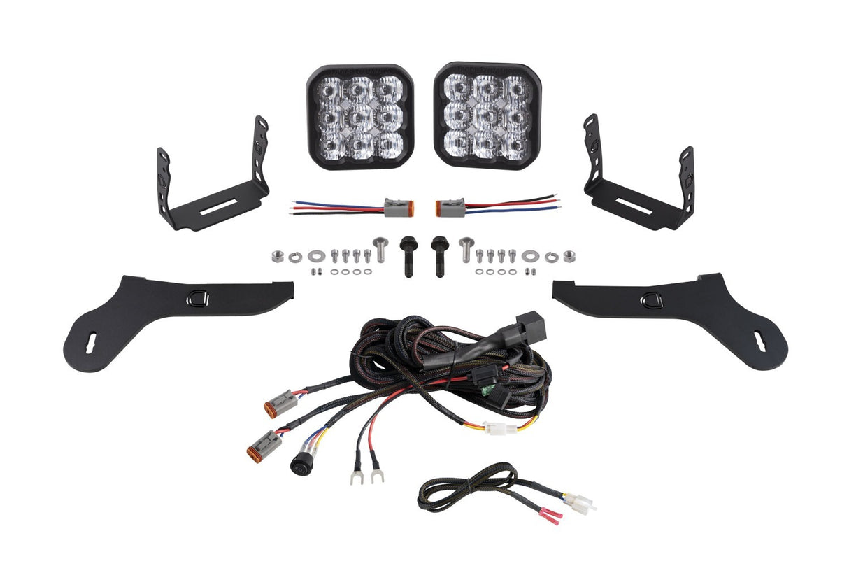 Diode Dynamics - SS5 Bumper LED Pod Light Kit for 2017-2020 Ford Raptor, Pro White Driving - DD7350