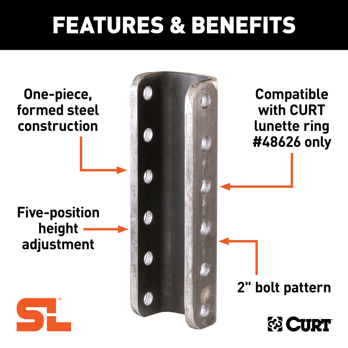 Curt - SecureLatch Lunette Ring Channel (2-3/4" ID, 11-3/4" High) - 48651