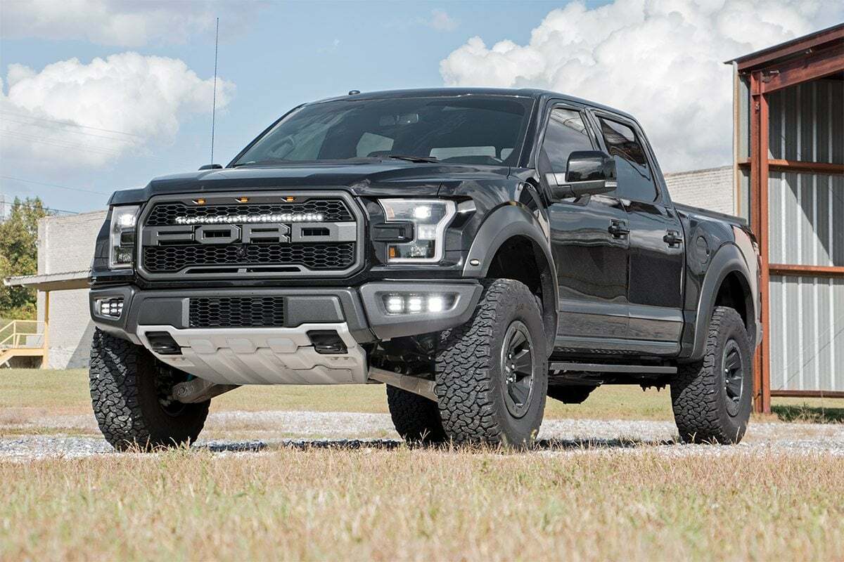 Rough Country - LED Light Kit - Grille Mount - 30" Black Single Row - Ford Raptor (17-20) - 70702