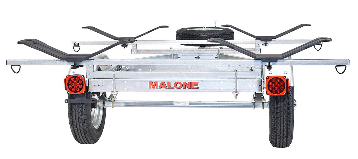 Malone - MicroSport LowBed 2 Kayak Trailer Package (2 Sets MegaWings & Spare Tire) - MPG464-LBM