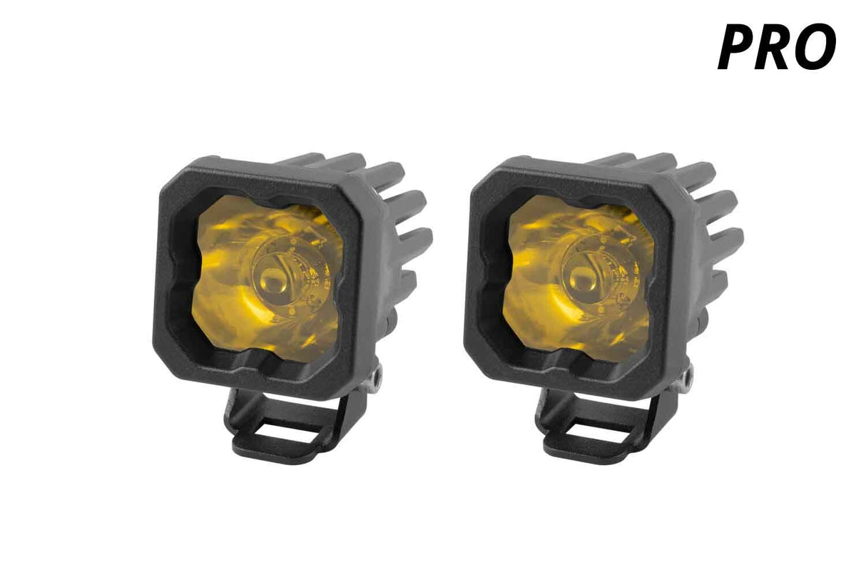 Diode Dynamics - Stage Series C1 LED Pod Pro Yellow Wide Standard ABL (pair) - DD6458P