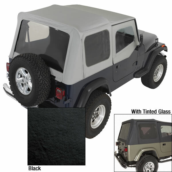 Rugged Ridge - Rugged Ridge 13702.15 Soft Top, Door Skins, Black, Tinted Windows; 88-95 Jeep Wrangler YJ - 13702.15