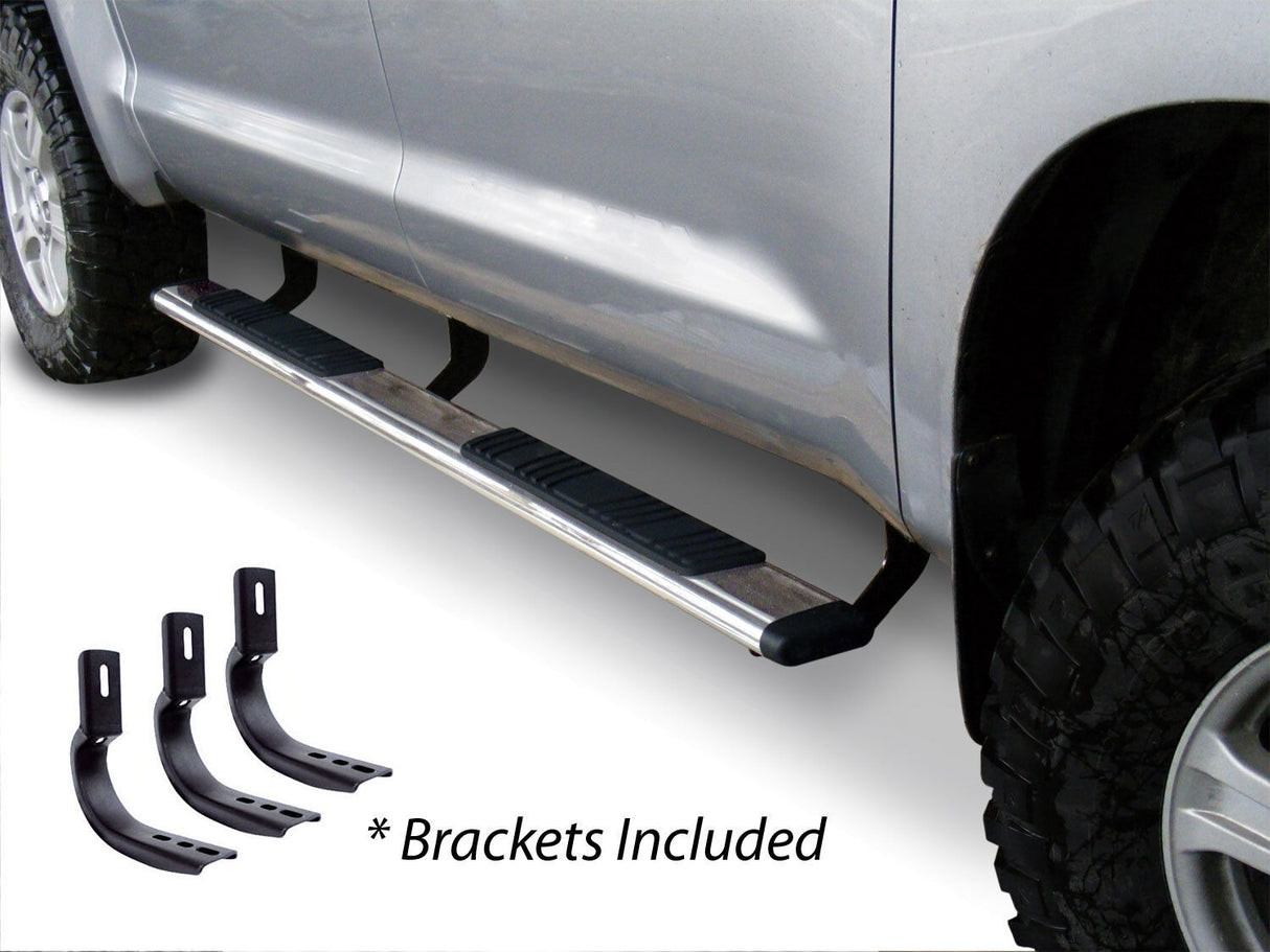 Go Rhino 685441580PS - 5" OE Xtreme Low Profile SideSteps With Mounting Bracket Kit - Polished Stainless Steel