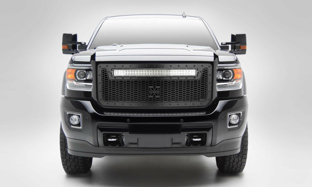 T-Rex Grilles - 1 Pc Laser Cut Pattern Mild Steel Stealth Laser Torch Grille Insert - Includes Universal Wiring Harness - 7312111-BR