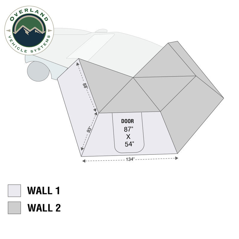 Overland Vehicle Systems - Nomadic 270 Awning Wall 2-Piece Kit for Driver Side - 19579908