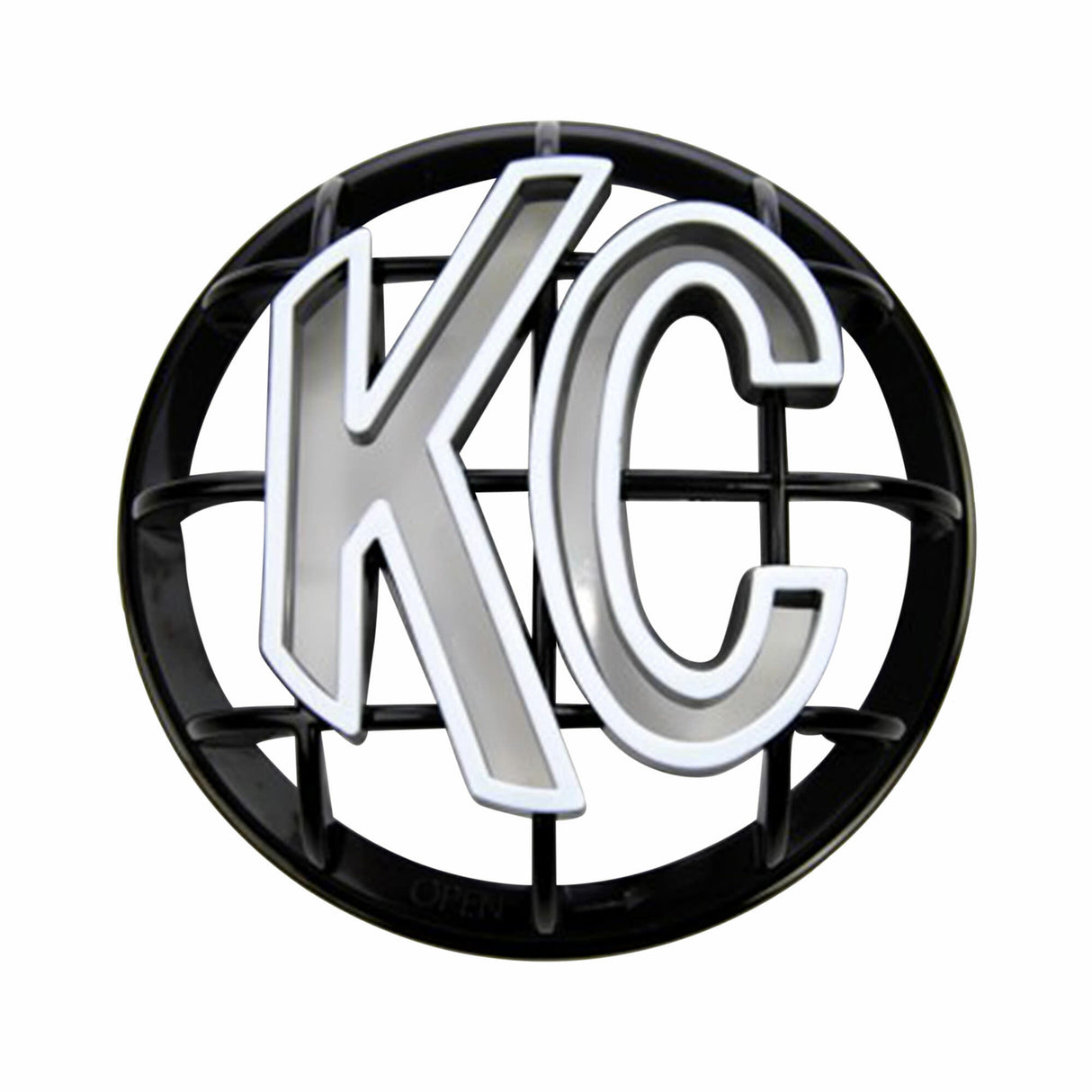 KC Hilites - 5" Apollo Stone Guard - KC #7217 (Black with White KC Logo) - 7217