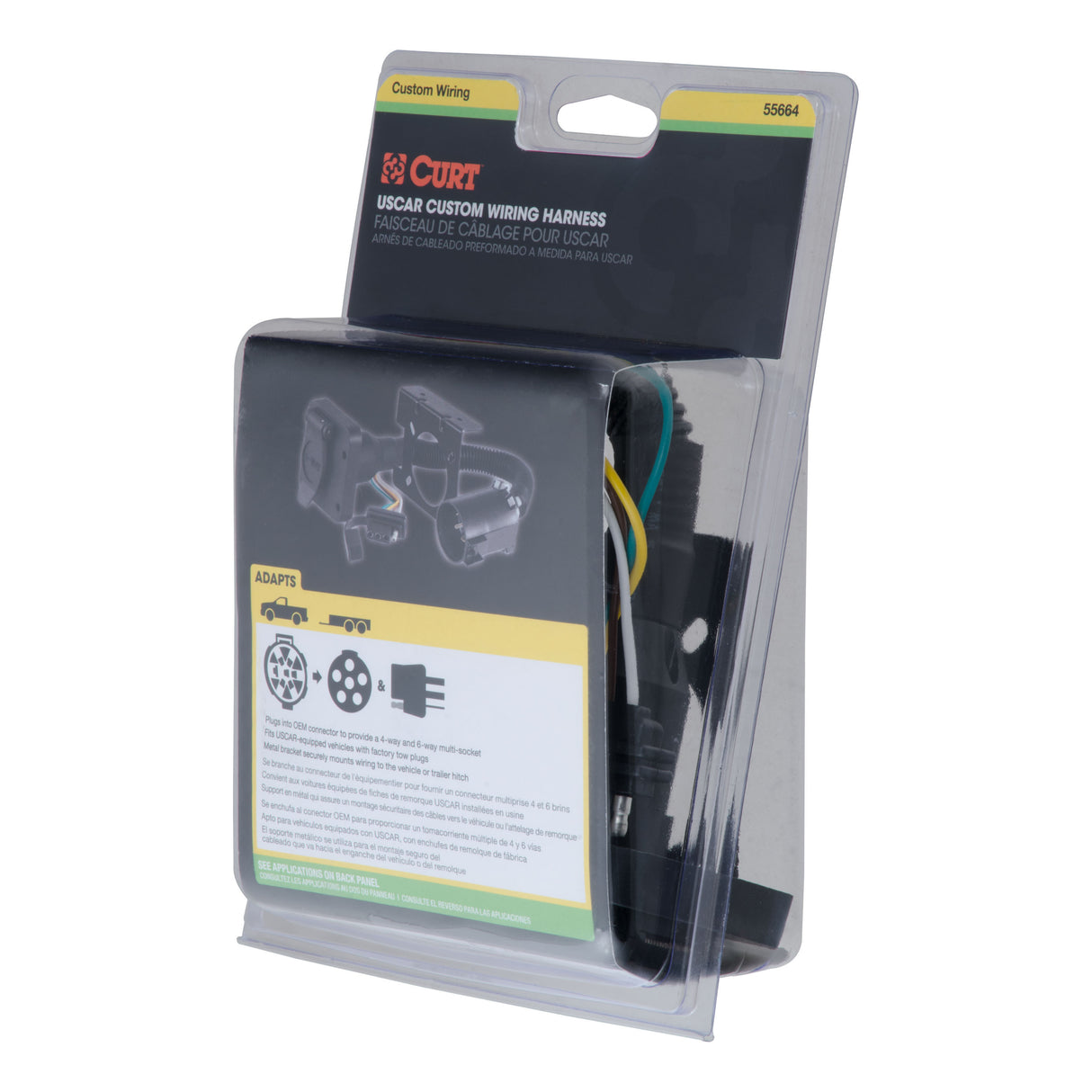 Curt - Dual-Output 6 & 4-Way Connector (Plugs into USCAR) - 55664