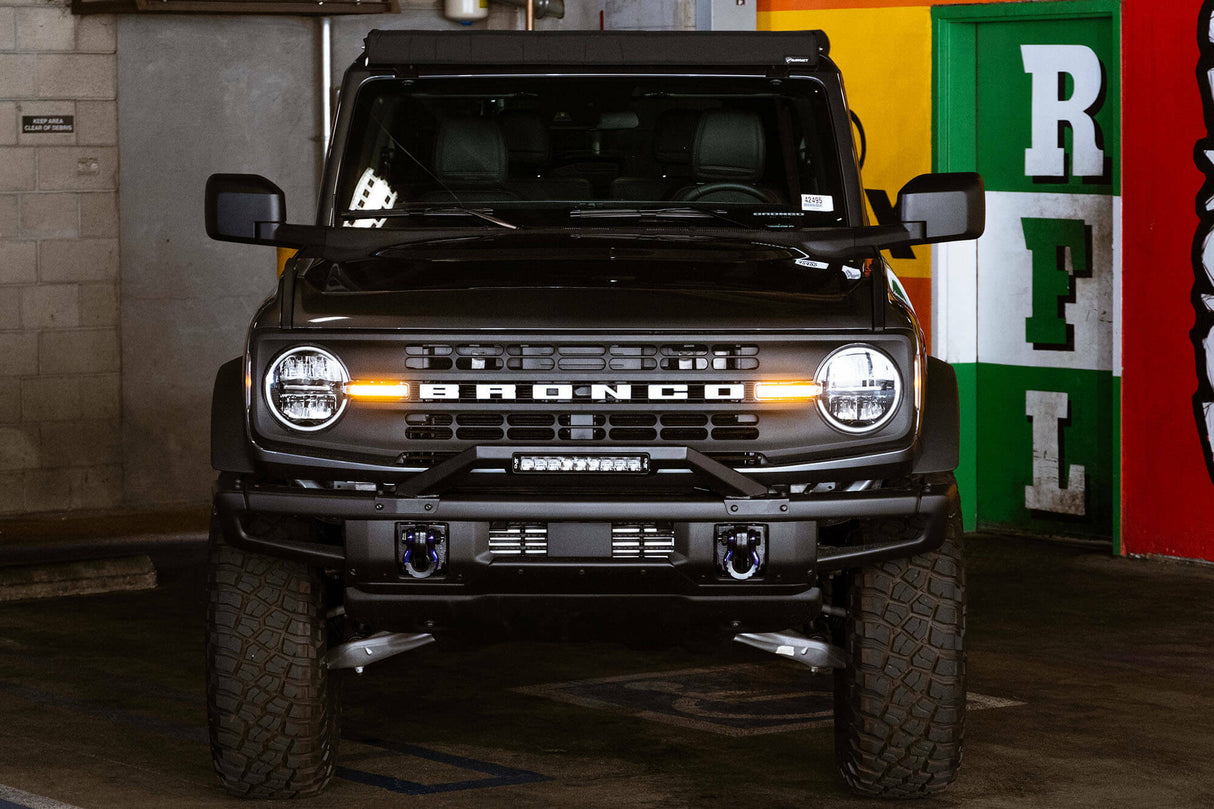 DV8 Offroad - Ford Bronco Factory Modular Front Bumper Bull Bar - LBBR-04