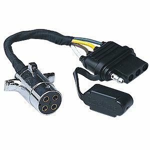 Husky Towing - 13173 4 Pole Round To 4 Wire Flat Flexible Wire With Dust Cover