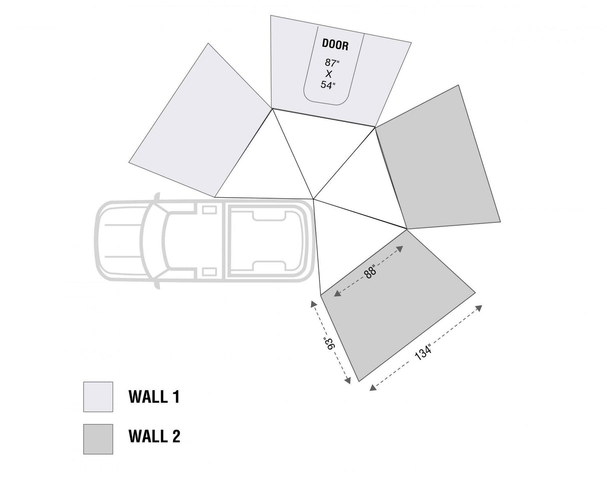 Overland Vehicle Systems - Overland Vehicle Systems Freestanding Passenger Nomadic 270 LT Awning Wall 2 - 18239909