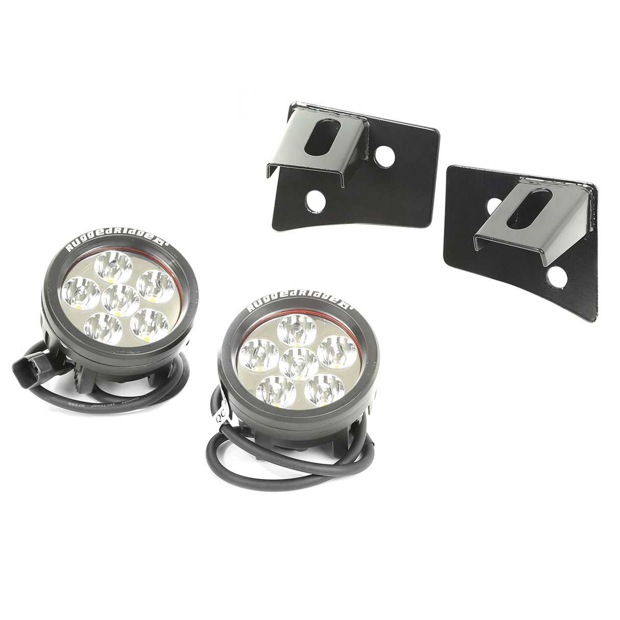 Rugged Ridge - Rugged Ridge 11027.11 Light Kit, Windshield Mounted, Round, Black; 07-18 Wrangler JK - 11027.11