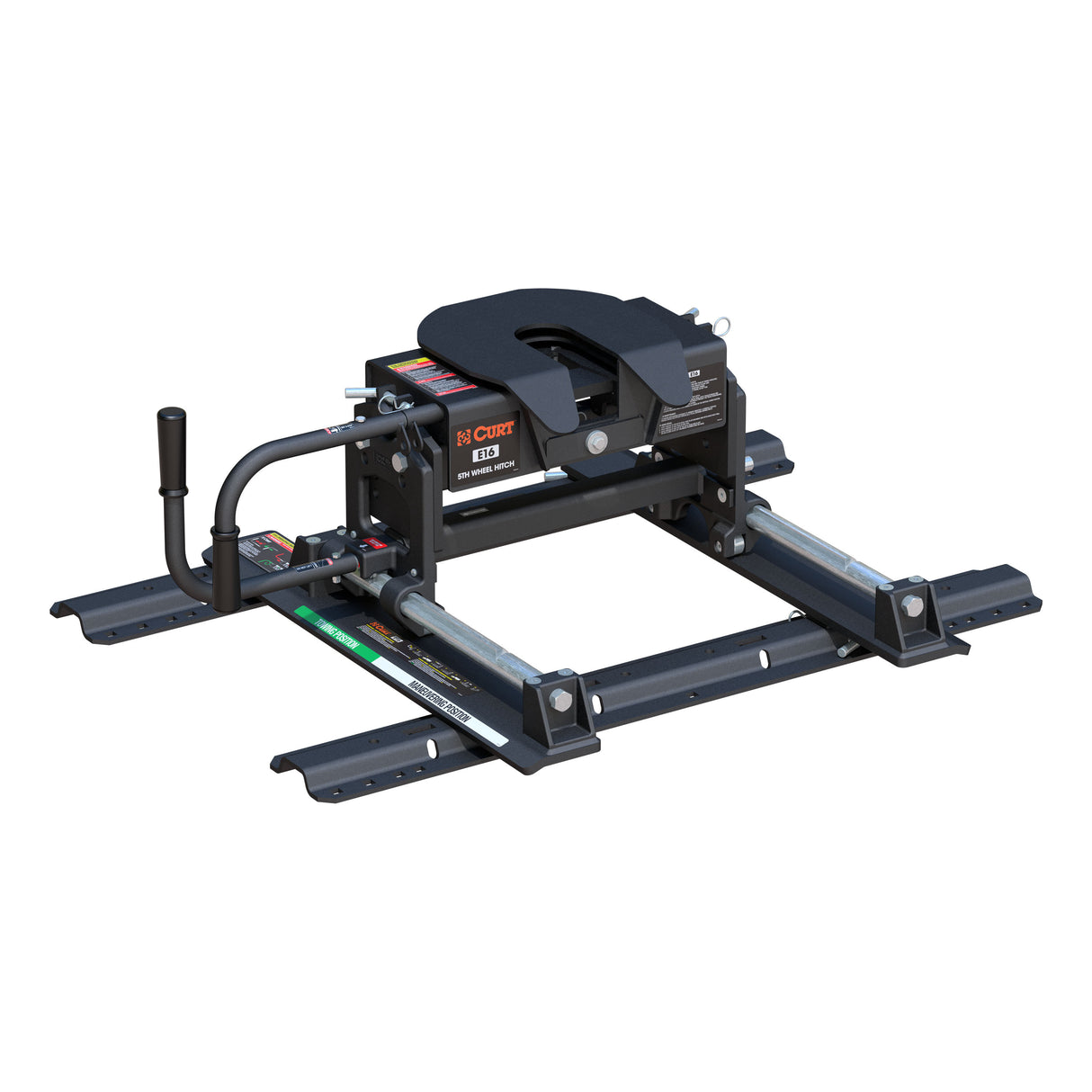 Curt - E16 Sliding 5th Wheel Hitch with Rails, 16,000 lbs. - 16616