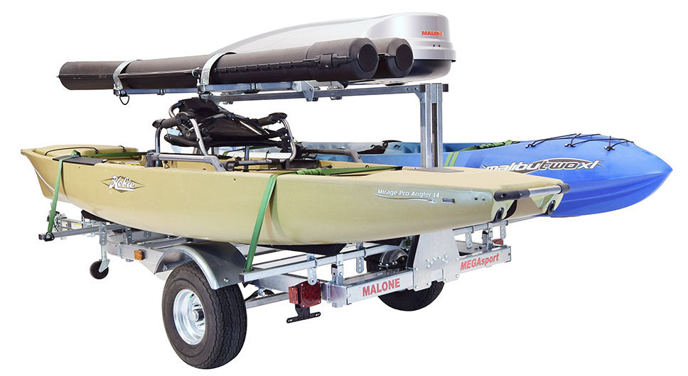 Malone - MegaSport LowBed Trlr w/Tier, Spare, 2 sets Bunks, Cargo Box, 2 Rod Tubes - MPG550-LBB