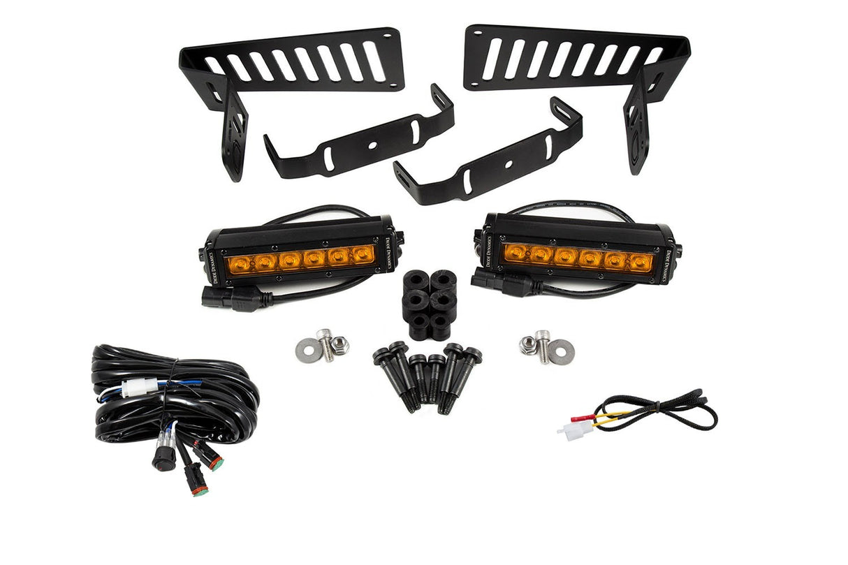 Diode Dynamics - DD6094 - Jeep 2018-2021 SS6 Cowl LED Kit Amber Driving