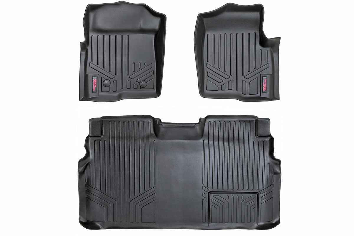 Rough Country Floor Mats - FR & RR - 2 Ret Hook - Ford F-150 2WD 4WD (2011-2014) - M-51112