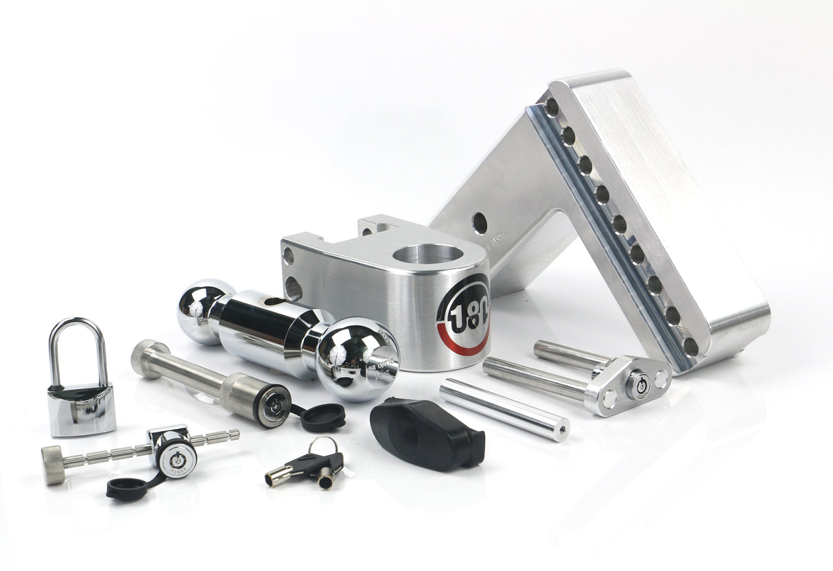 180 Hitch Chrome Ball 6" Drop Hitch with 3" Shank Keyed Alike WS05, WS11, WS12 Included - CTB6-3-SET