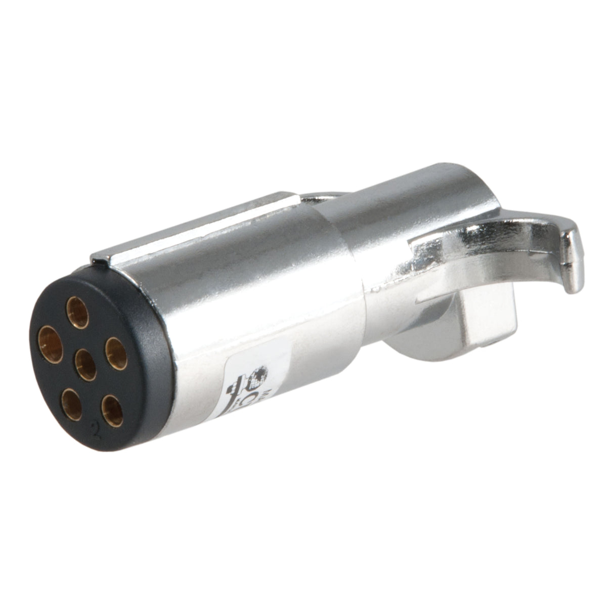 Curt - 6-Way Round Connector Plug (Trailer Side, Chrome Plastic) - 58120