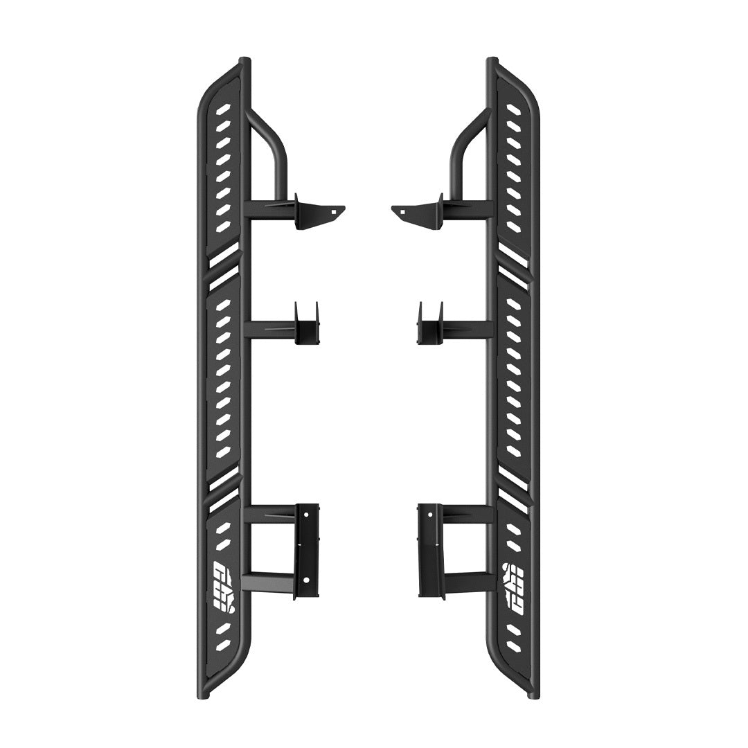 CBI - 3rd Gen Nissan Frontier Rock Sliders | 2022-2025 - Powder Coated Black - 300-000-024-018
