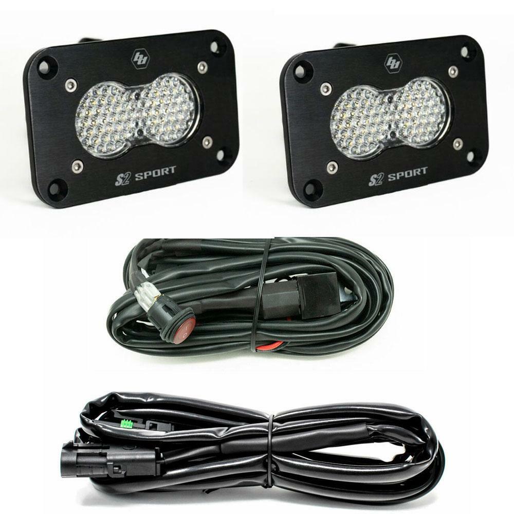 Baja Designs - 547808 - S2 Sport Black Flush Mount LED Light Pod Reverse Kit
