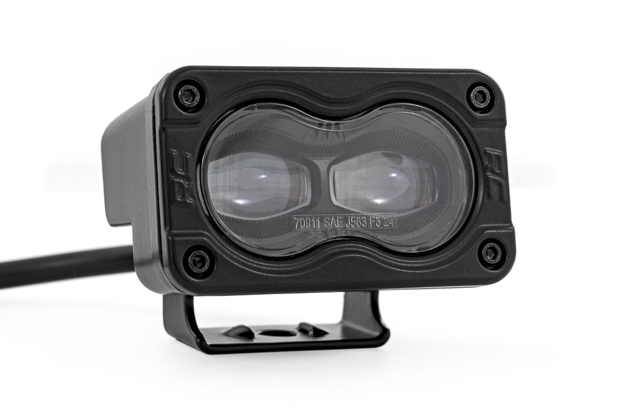 Rough Country - 3x1.75 Inch Black Series LED Slim Aux - SAE Fog - Pair - 70910