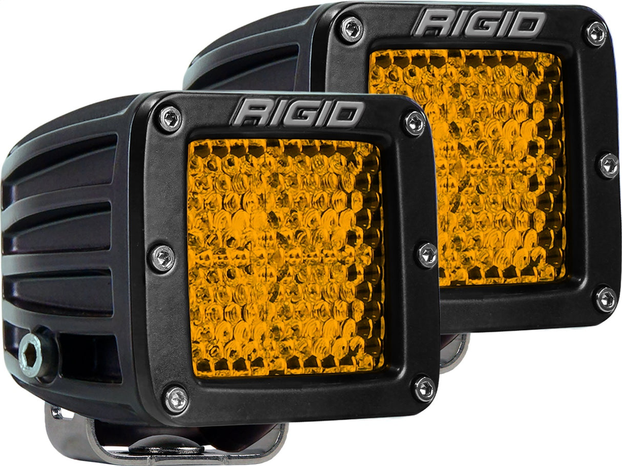 RIGID D-Series Rear Facing Light, High/Low, Amber, Diffused, Surface Mount, Pair