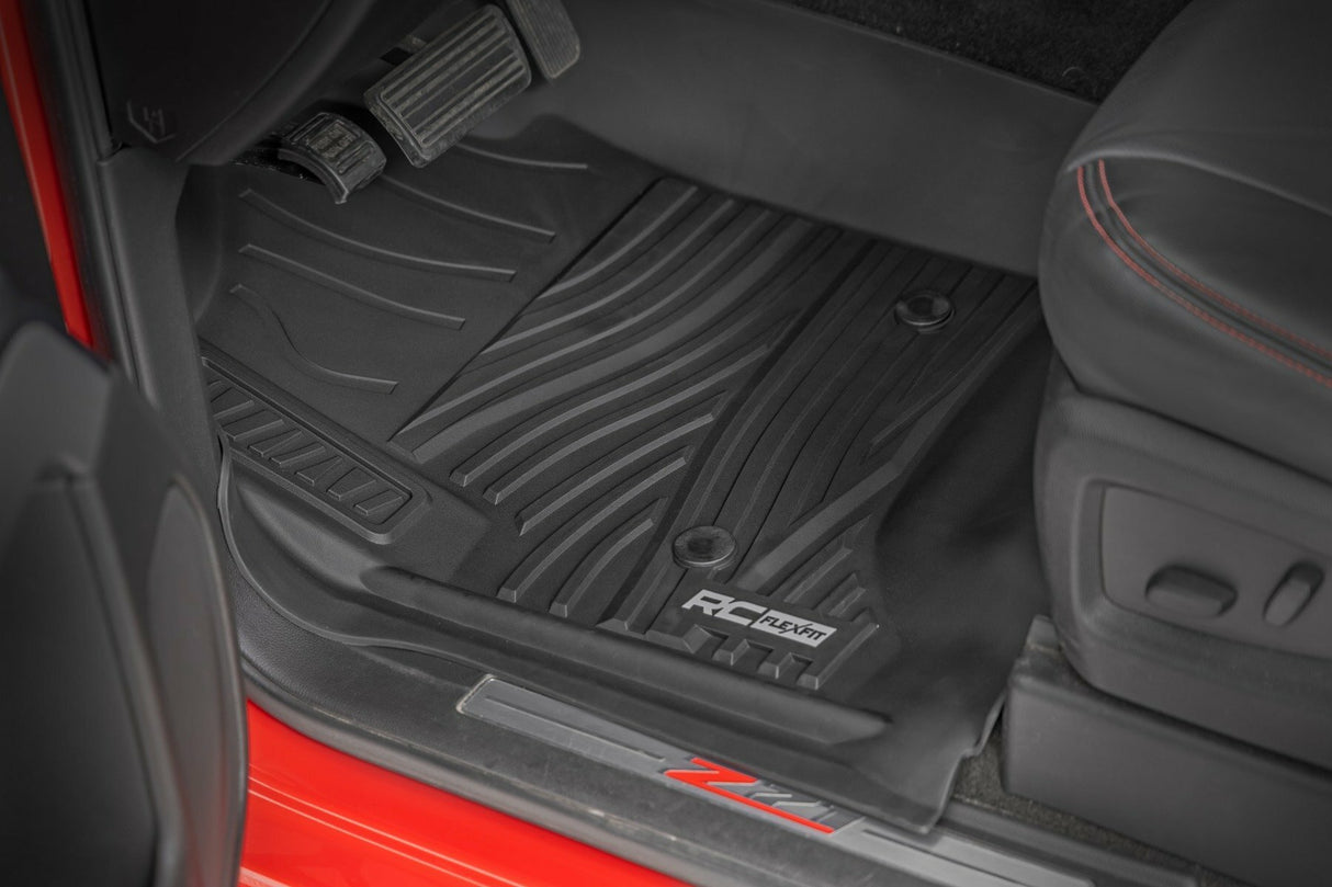 Rough Country - Flex-Fit Floor Mats - FR & RR - FR Bucket - Crew - Chevy/GMC 1500/2500HD/3500HD (14-18) - FF-21413