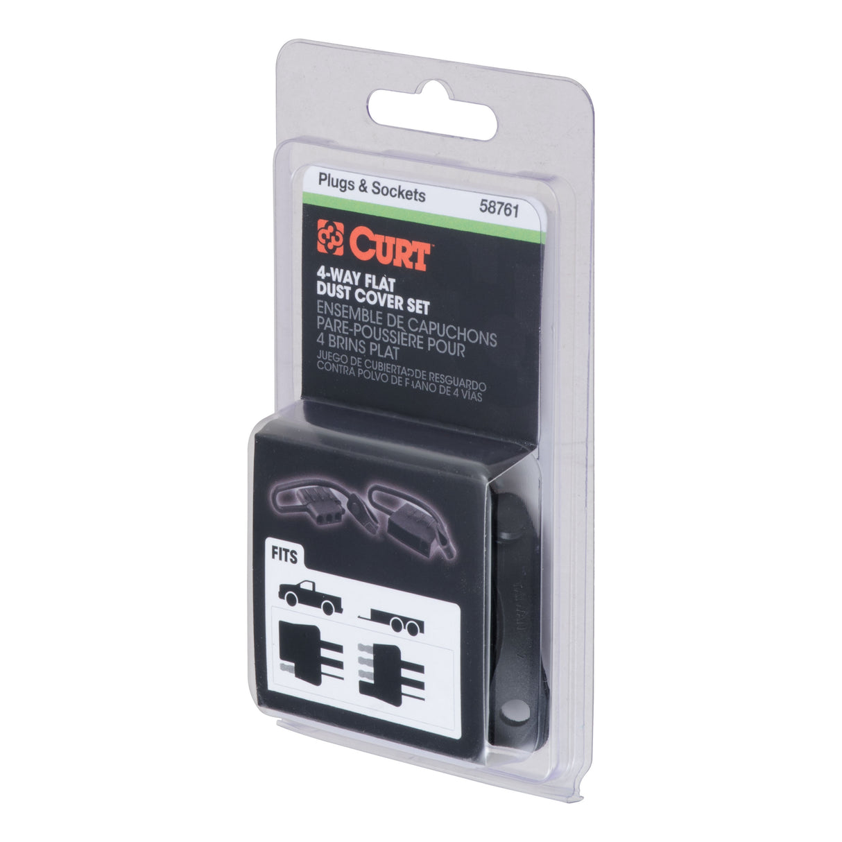 Curt - 4-Way Flat Connector Dust Cover Set (Packaged) - 58761