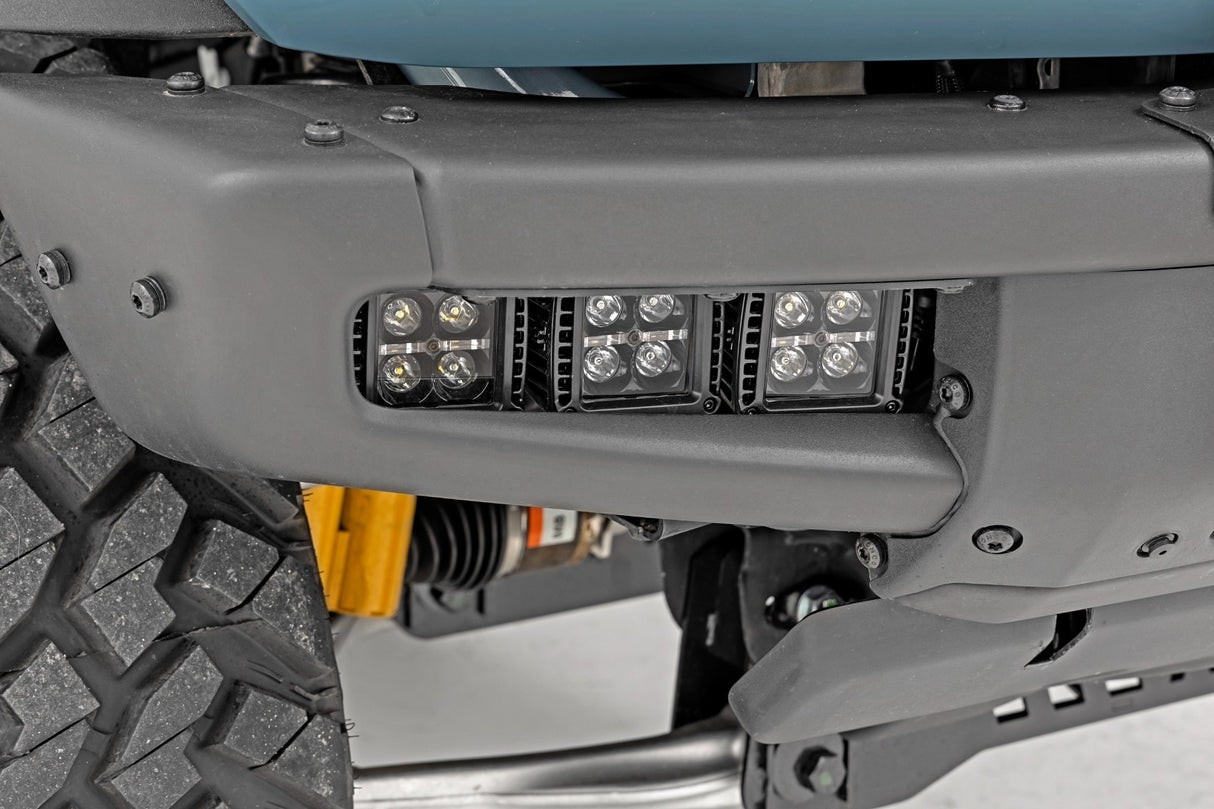 Rough Country - LED Light Kit - Fog Mount - Triple 2" Black Pair - Amber DRL - Ford Bronco (21-23) - 51088