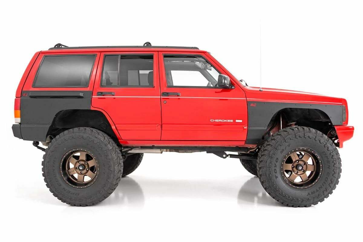 Rough Country - Fender & Quarter Panel Armor - Front - Combo - Jeep Cherokee XJ (97-01) - 10577 A