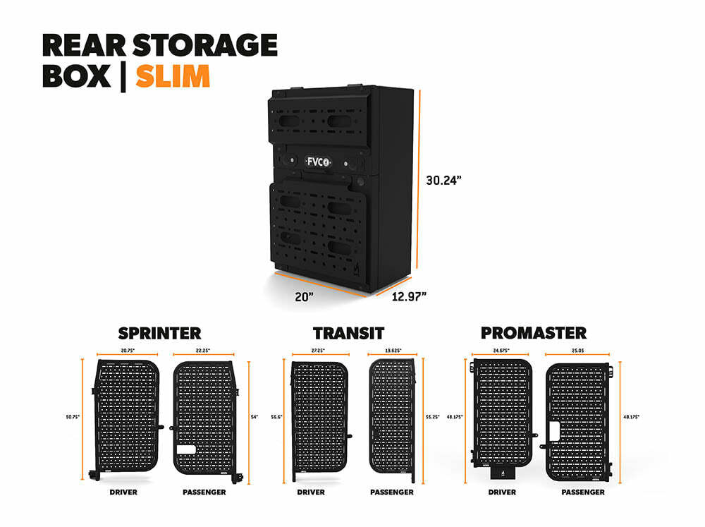 Flatline Van Co. - Rear Storage Box - Slim - UN1117B