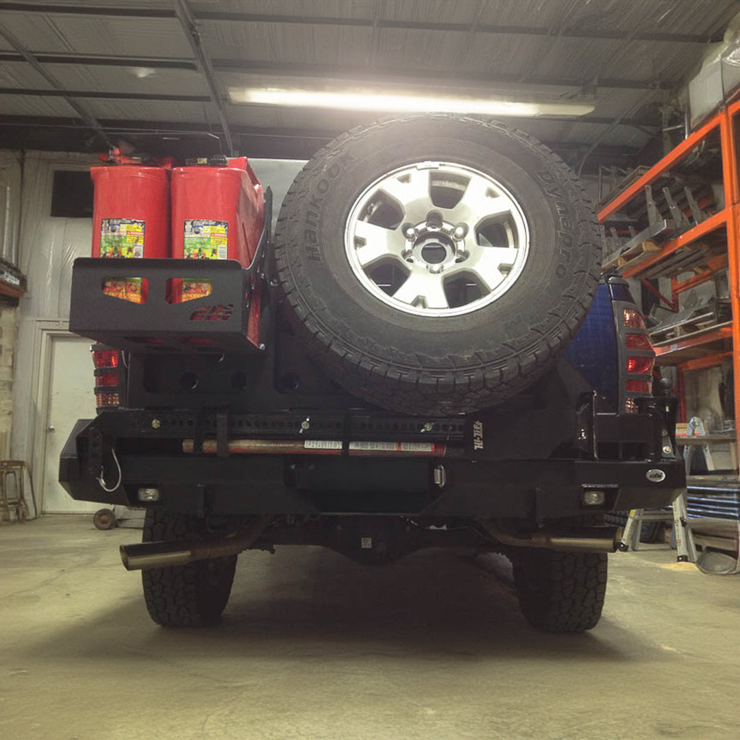 CBI - 2nd Gen Toyota Tacoma Bushmaster 2.0 Swing Arm Bumper / Dual Swing Arm / Angled Tire Carrier / Powder Coated Black - 200-000-010-064