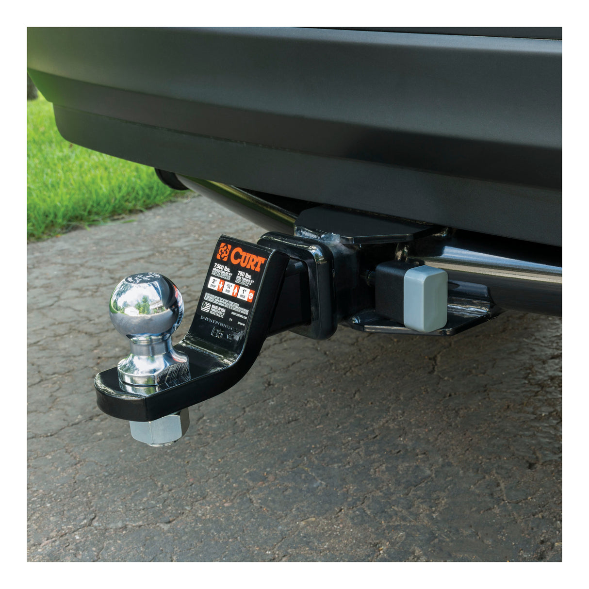 Curt - 1/2" Hitch Lock with 5/8" Adapter (1-1/4" or 2" Receiver, Deadbolt, Chrome) - 23024