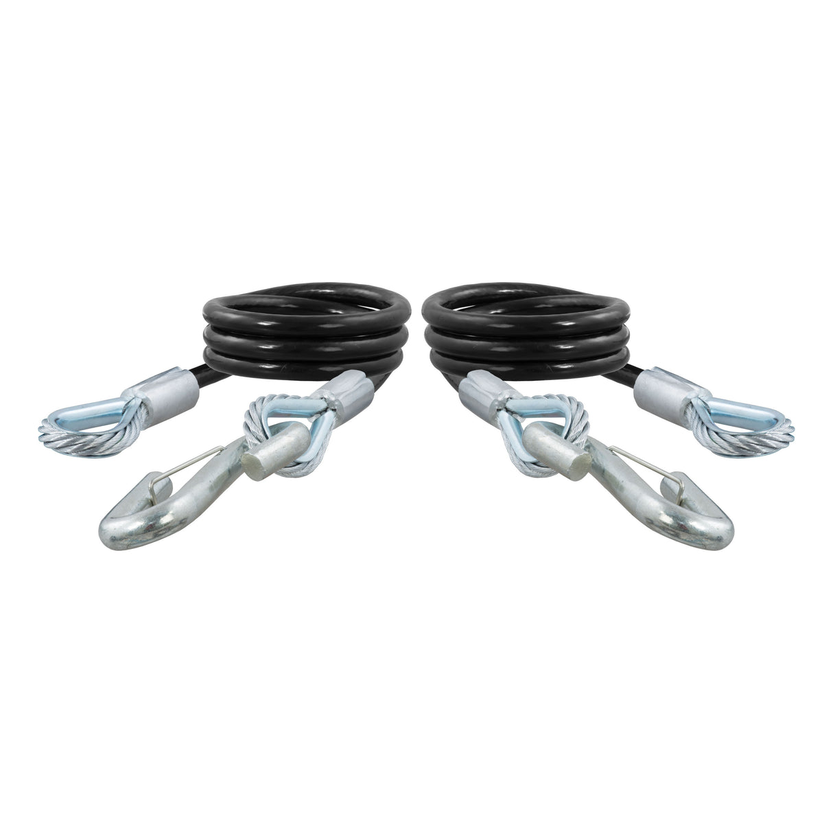 Curt - 44" Safety Cables with 2 Snap Hooks (7,500 lbs, Vinyl-Coated, 2-Pack) - 80176