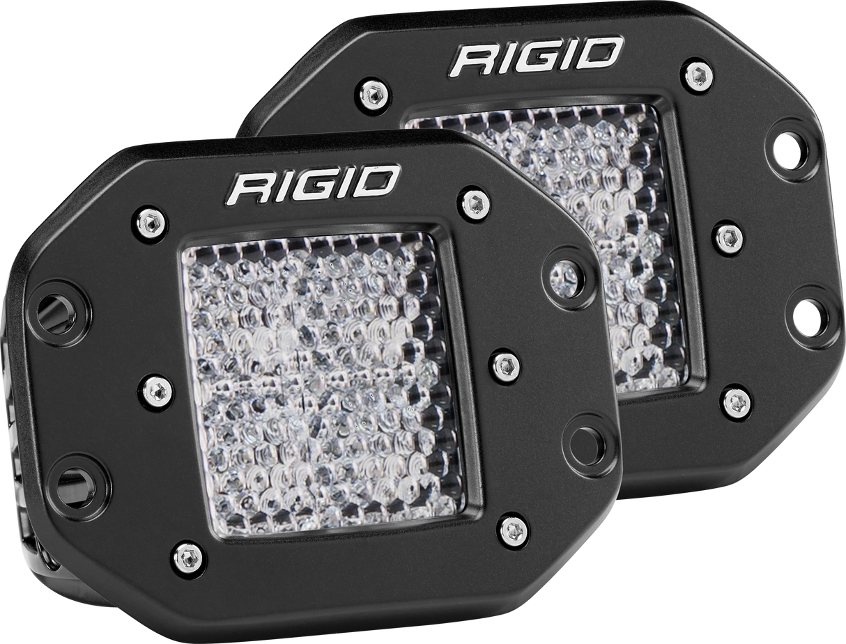 RIGID D-Series PRO LED Light, Diffused Lens, Flush Mount, Pair