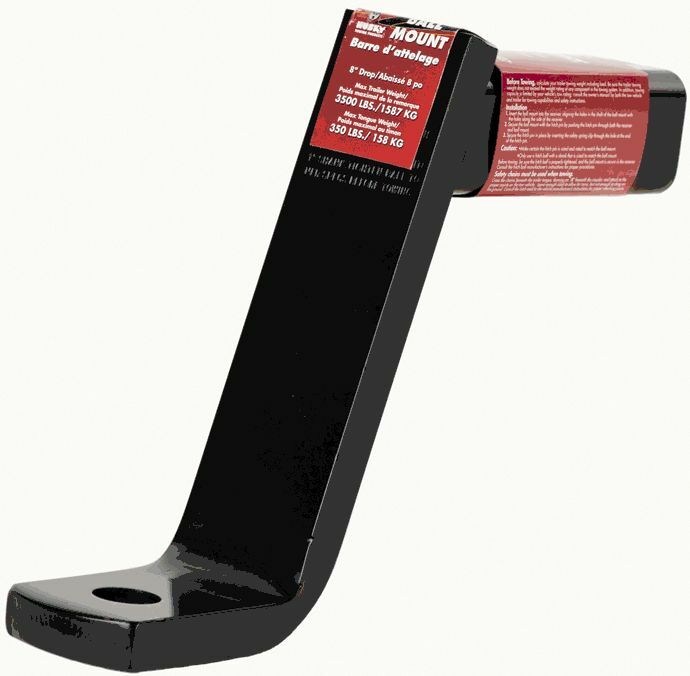 Husky Towing - 31361 Fits 2" Recvr 3500 LB Gross Wt 8" Drop/No Rise 9" Shank Lgth W/O Ball Steel