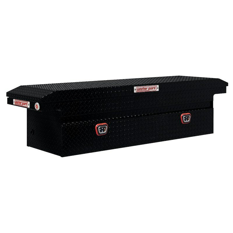 Weather Guard - Model 121-5-04 Saddle Box, Aluminum, Full Low Profile, Gloss Black, 11.0 cu ft - 121-5-04