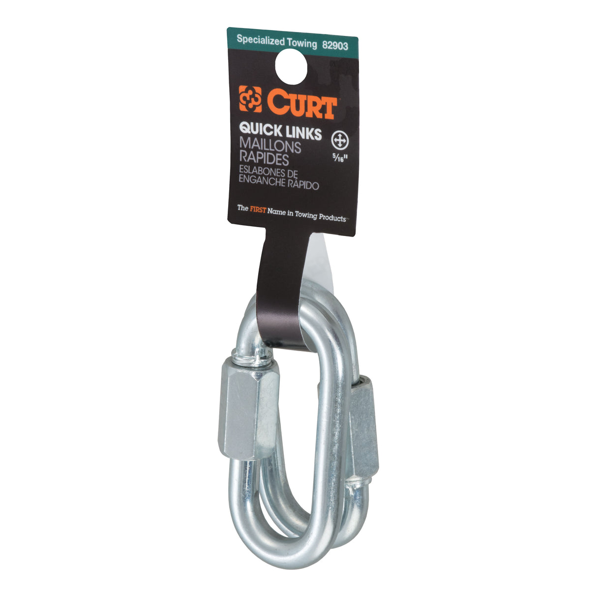Curt - 5/16" Quick Links (8,800 lbs. Breaking Strength, 2-Pack) - 82903