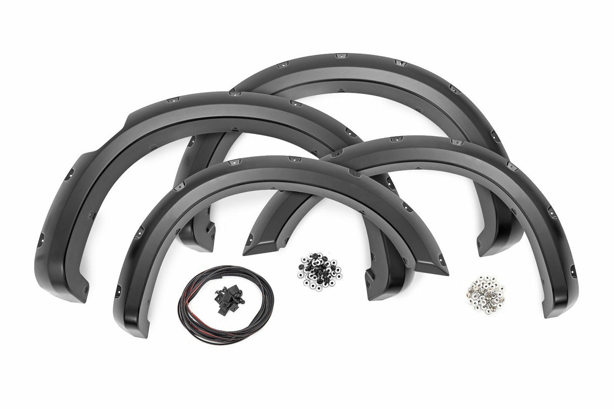 Rough Country - Pocket Fender Flares - Crew Cab - W O Emblem - Gloss Black - Nissan Titan (17-23) - F-N101705A-RCGB