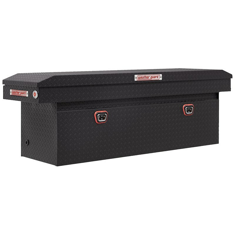 Weather Guard - Model 123-52-04 Saddle Box, Aluminum, Full Deep, Textured Matte Black, 15.0 cu ft - 123-52-04