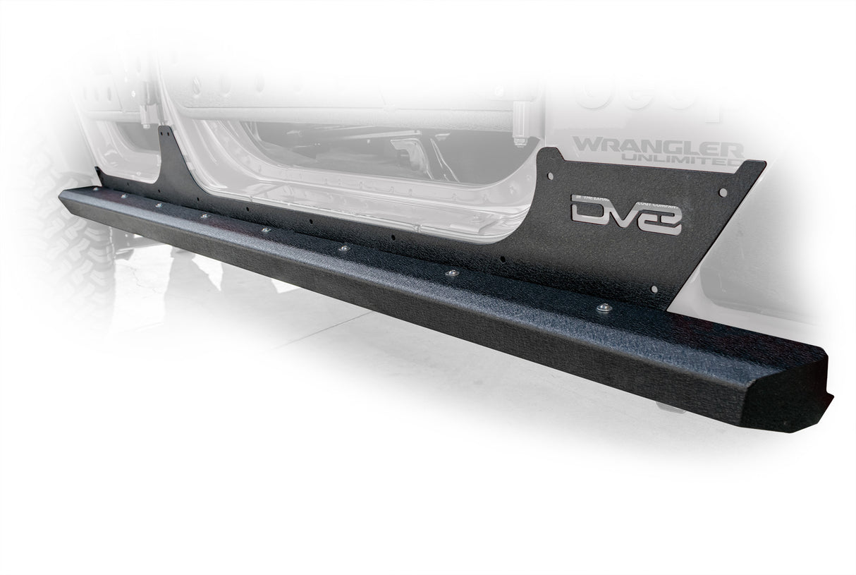 DV8 Offroad - Jeep JK 4-Door Rock Sliders With Rock Skins - SRSOTB-13