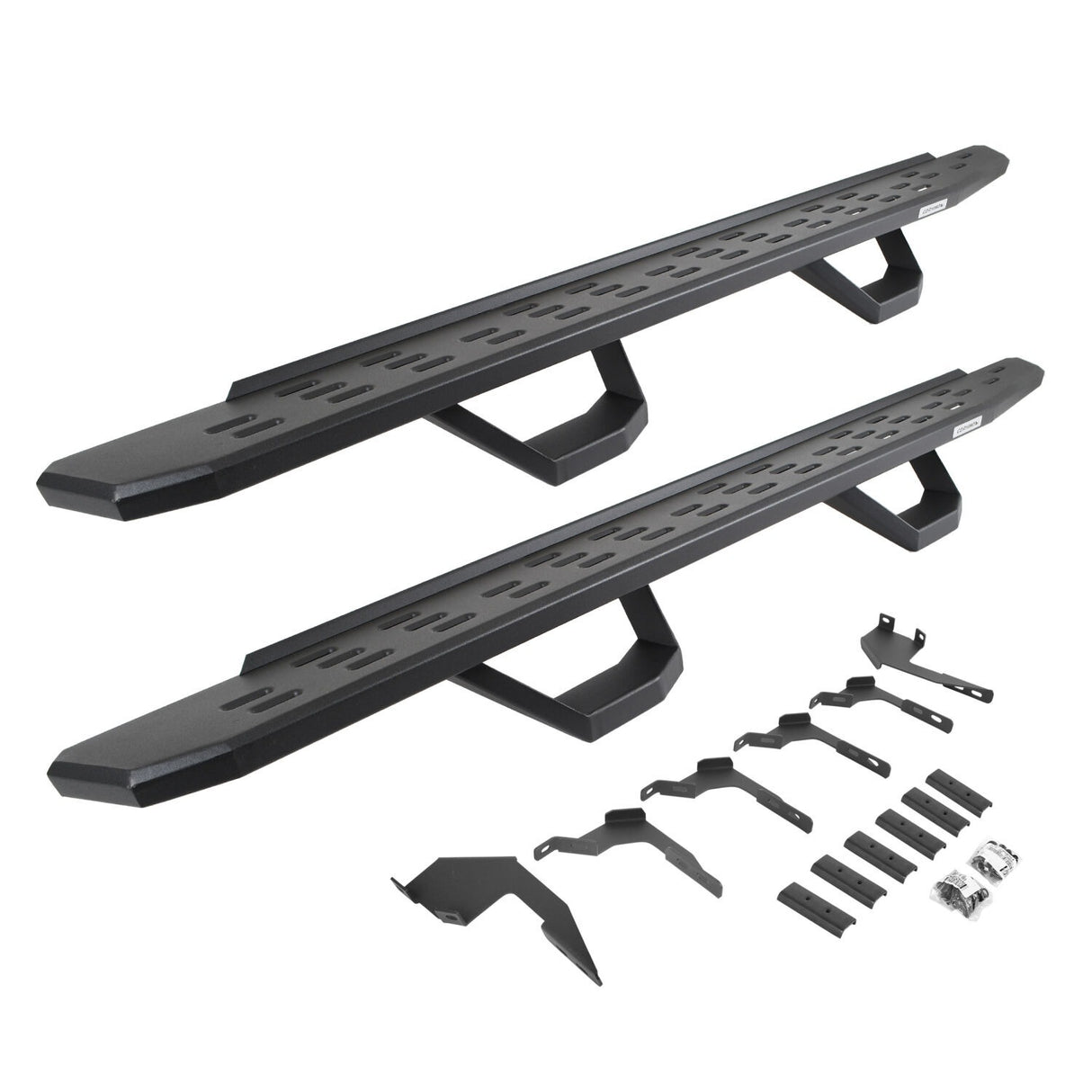 Go Rhino 6963688020PC - RB30 Running Boards with Mounting Brackets & 2 Pairs of Drops Steps Kit - Textured Black
