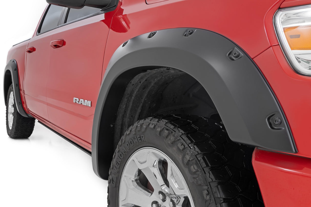 Rough Country - Pocket Fender Flares - PS2 Bright Silver Metallic - Ram 1500 (19-23) - F-D10914A-PS2