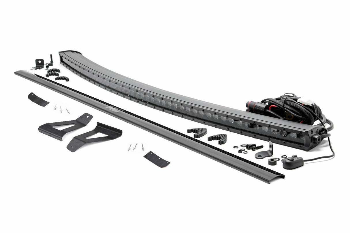 Rough Country - LED Light Kit - Windshield Mount - 50" BLK Single Row - Jeep Cherokee XJ (84-01) - 70075
