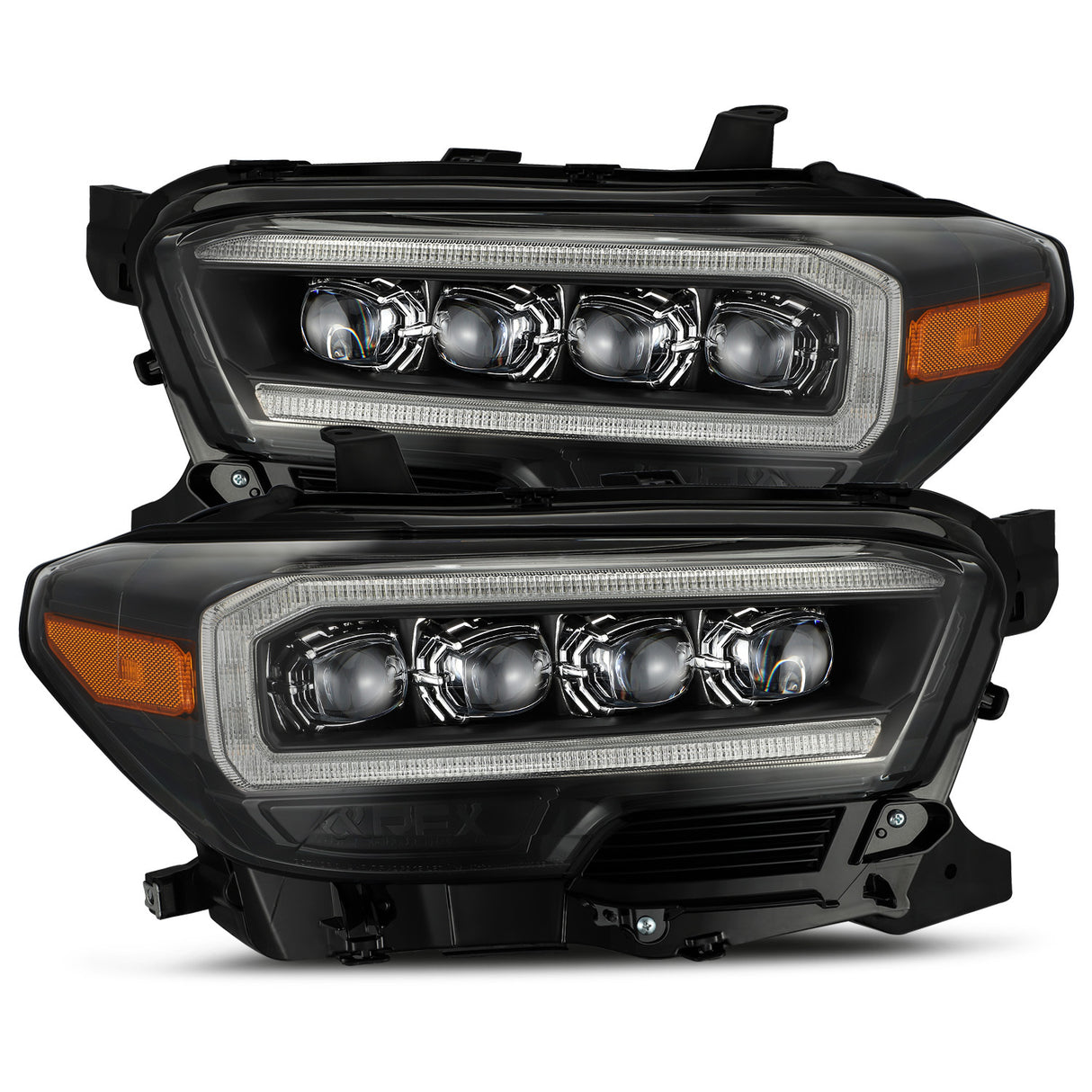 AlphaRex 880707 LED Projector Headlights Plank Style Design Black