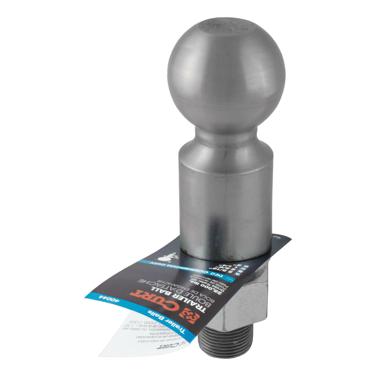 Curt - 2-5/16" Trailer Ball (1-1/4" x 2-5/8" Shank, 2" Rise, 25,000 lbs., Raw Steel) - 40087