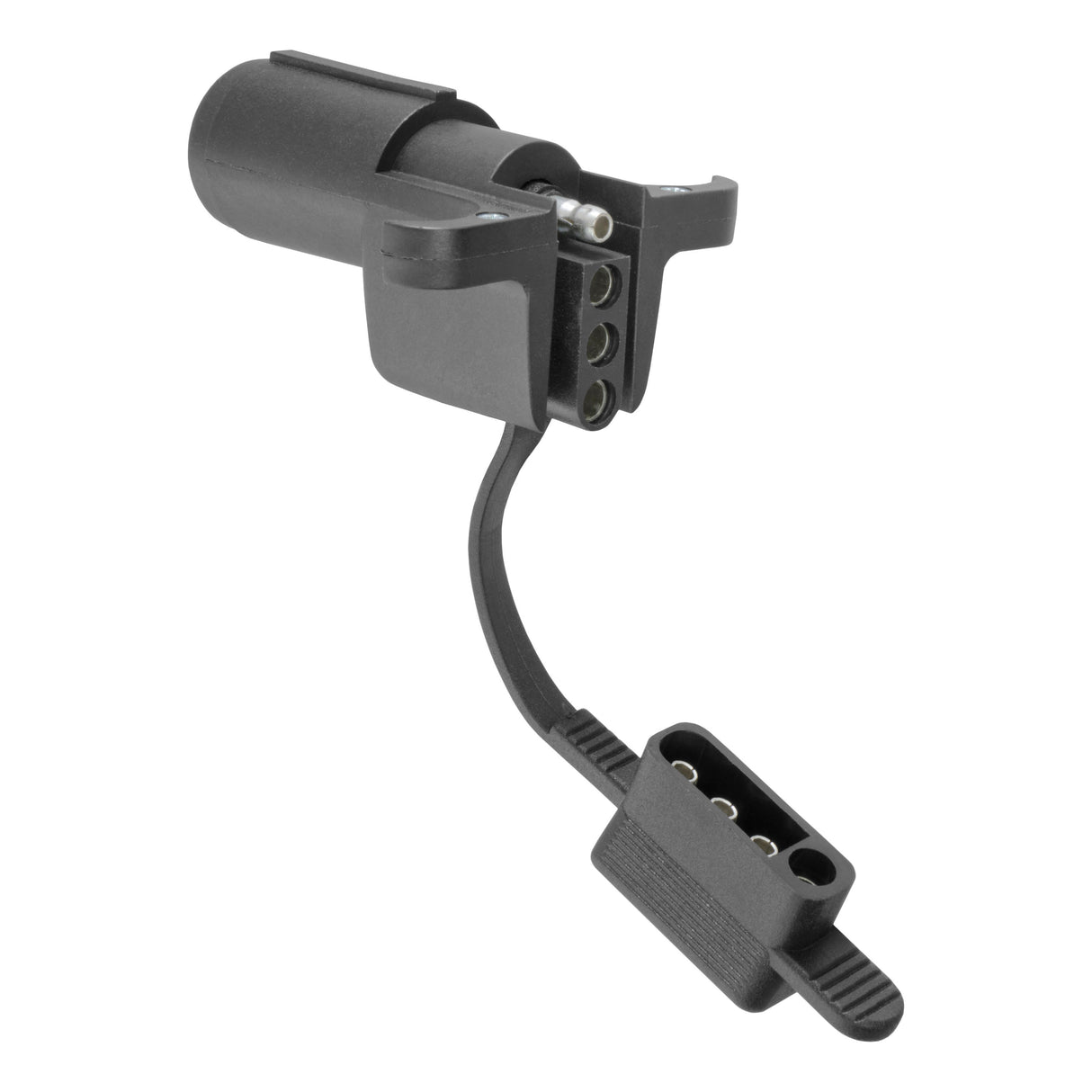 Curt - Electrical Adapter with Tester (6-Way Round Vehicle to 4-Way Flat Trailer) - 57627